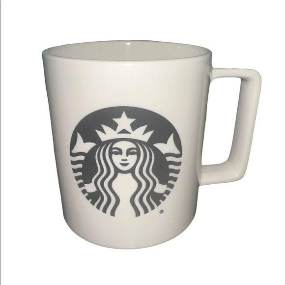 Starbucks 2015 Ivory with Starbucks Logo Made in USA 14 Ounces Coffee Mug - Picture 1 of 6